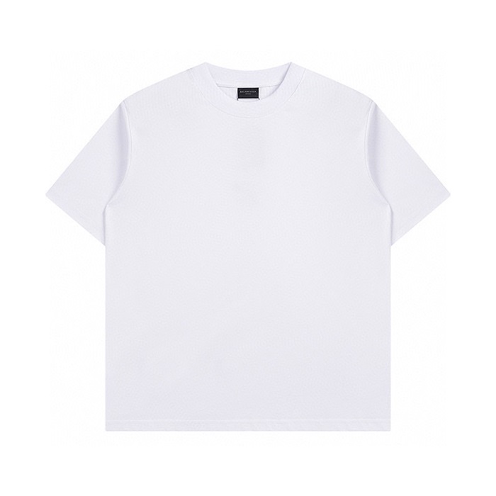 バレンシアガメンズホワイトクルーネック半袖Tシャツa498