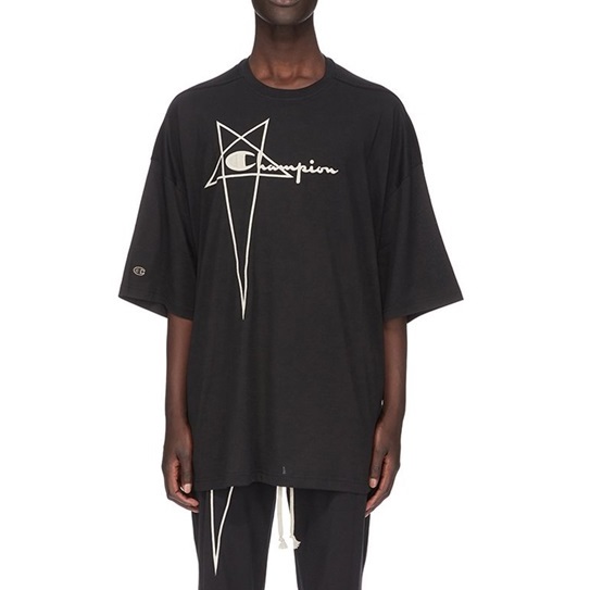 リックオウエンスメンズモダンブラック半袖Tシャツi125