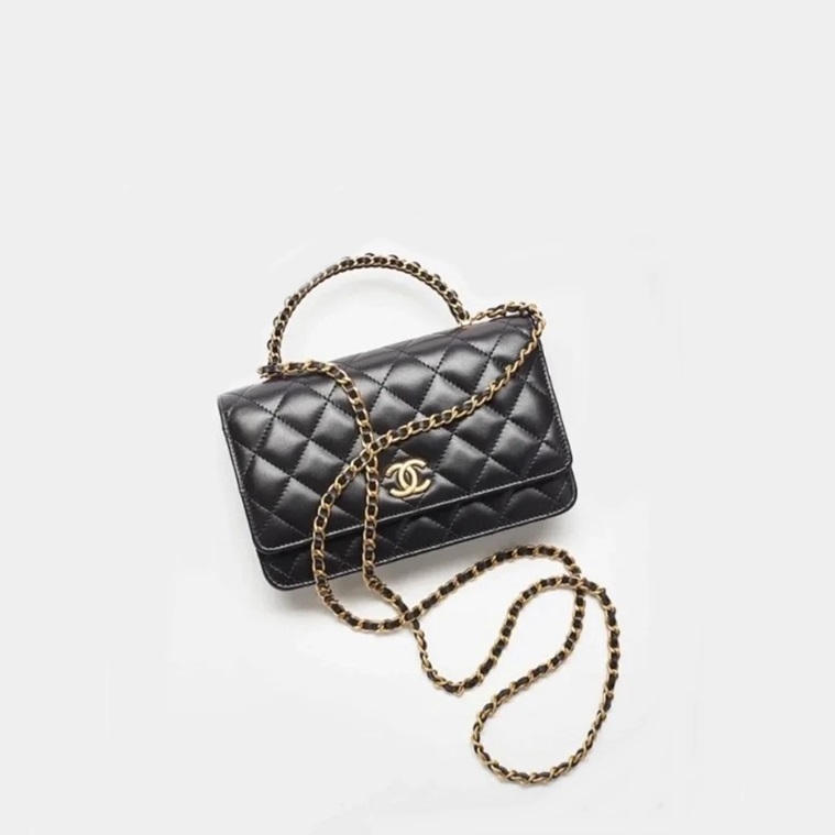 シャネルレディースブラックトップハンドルh463