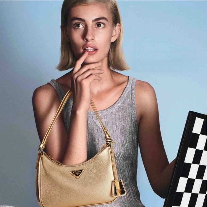 プラダレディースゴールドハボバッグr588