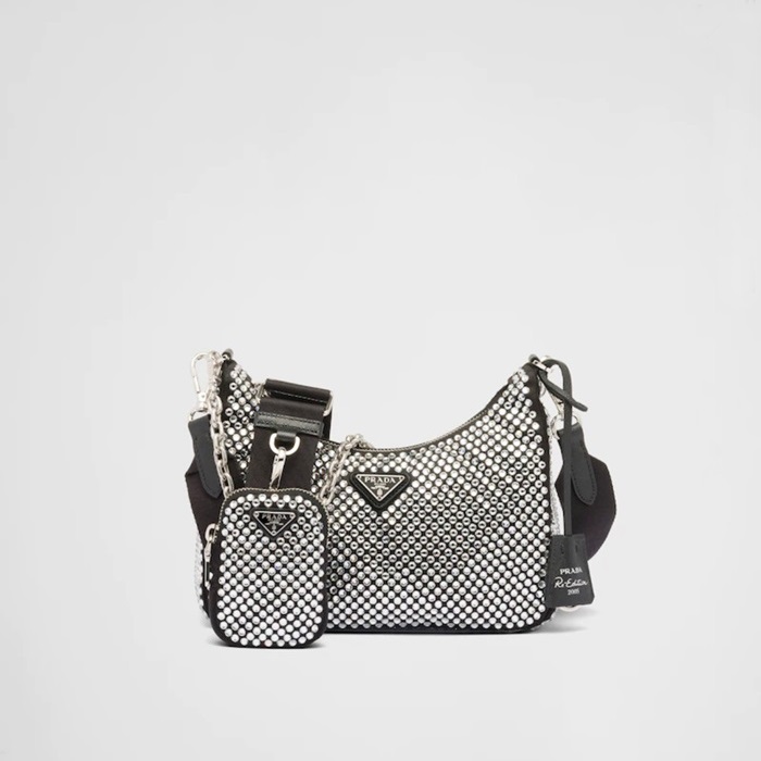 プラダレディースブラックハボバッグr591