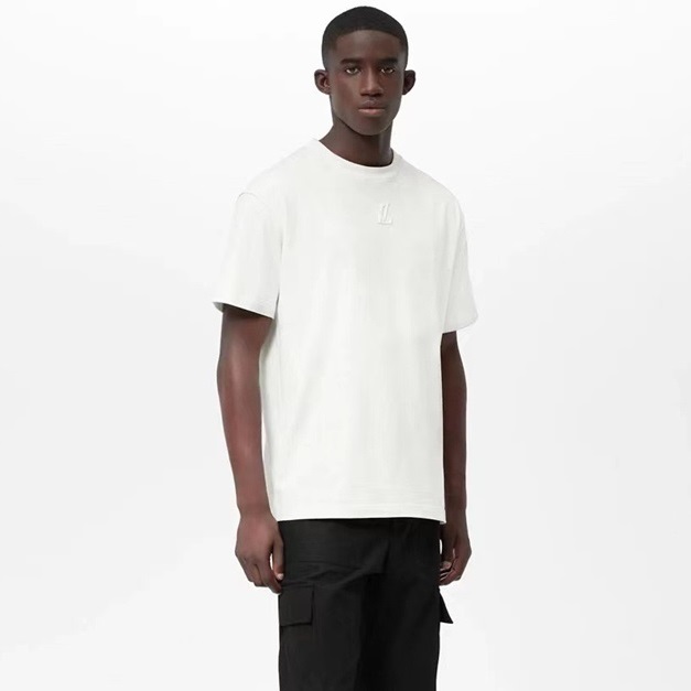 ルイヴィトンメンズクルーネックホワイト半袖Tシャツv1477