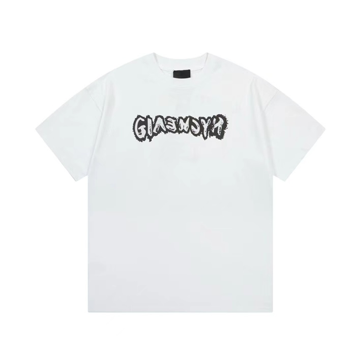 ジバンシィメンズクルーネックホワイト半袖Tシャツi308