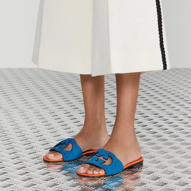 グッチレディースブルースリッパu809