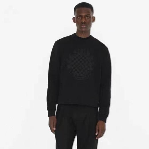 バーバリーメンズクルーネックブラックスウェットシャツu208