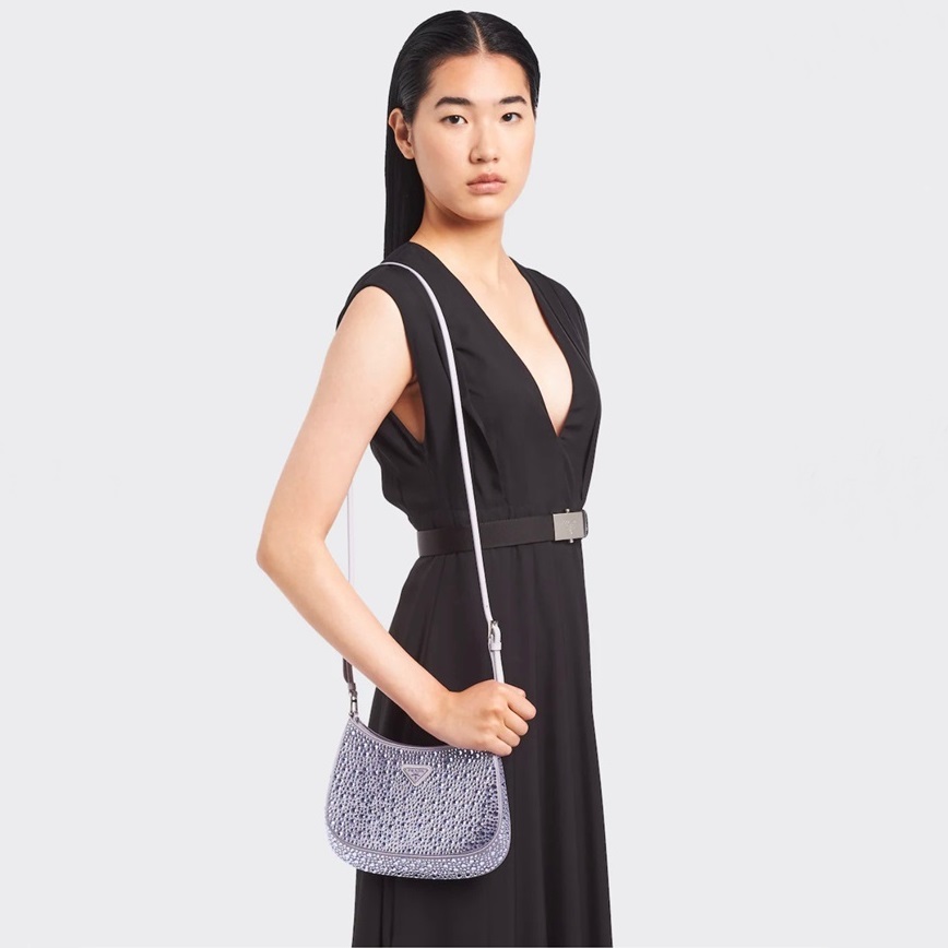 プラダレディースパープルクレオバッグr608