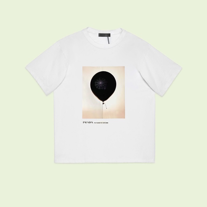 プラダメンズクルーネックホワイト半袖Tシャツr616