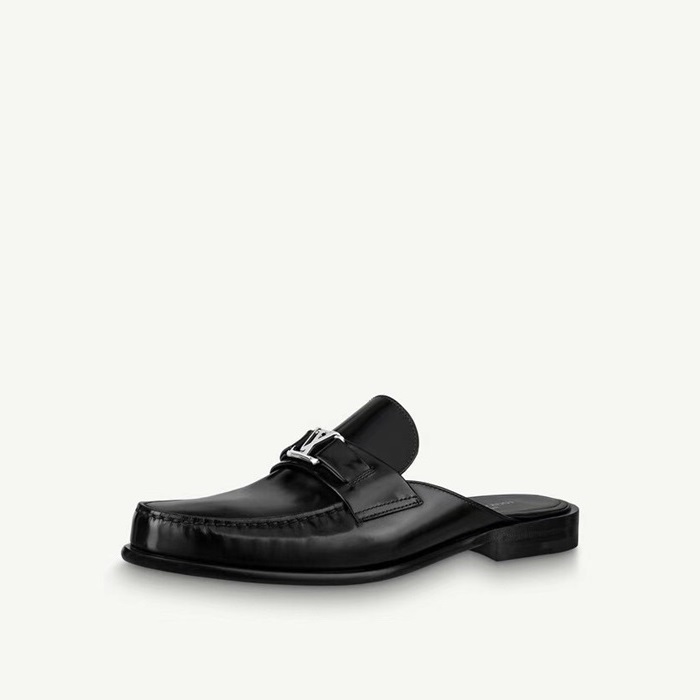 ルイヴィトンメンズブラックブローファーv1538