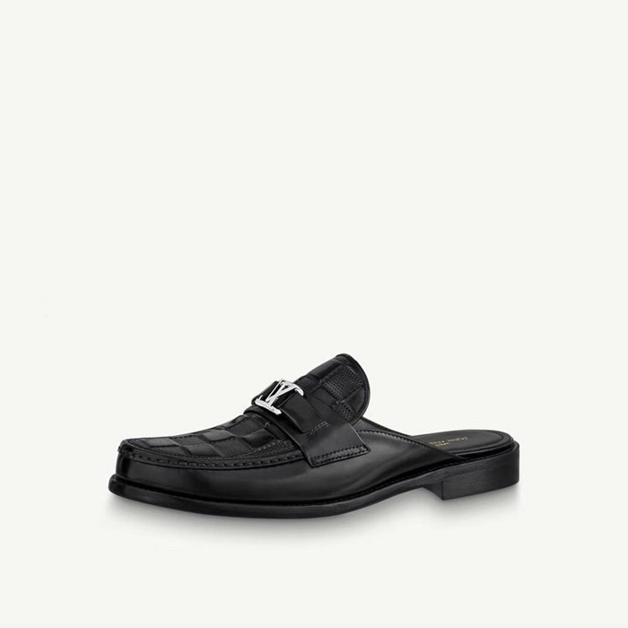 ルイヴィトンメンズブラックブローファーv1539