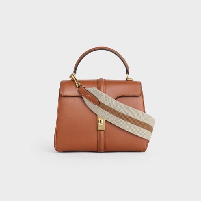 セリーヌレディースブラウンミニロックトランペットe177