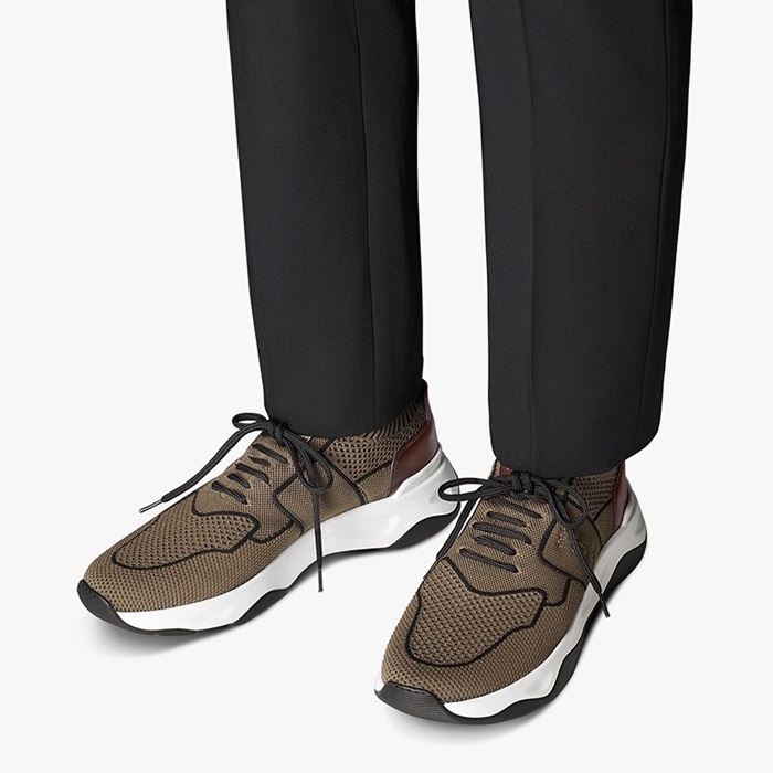 ベルルッティメンズカーキスニーカーr193