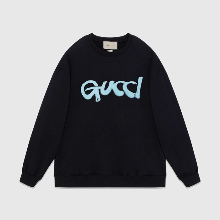 グッチメンズベーシックブラックスウェットシャツu868