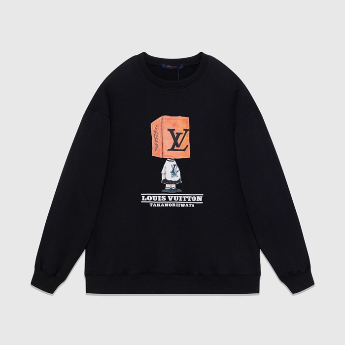 ルイヴィトンメンズモダンブラックスウェットシャツv1582