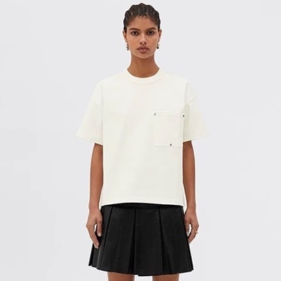 ボッテガヴェネタユニセックスクルーネックホワイト半袖Tシャツv108