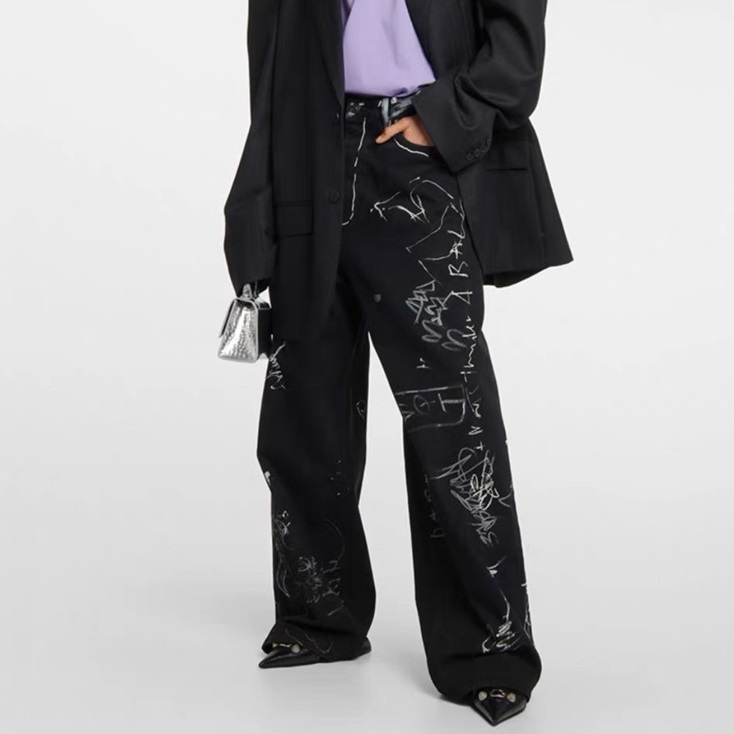 バレンシアガメンズブラックジーンズa531