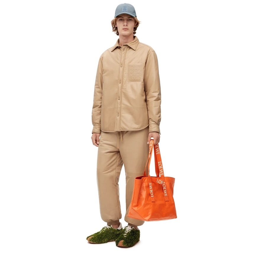 ロエベユニセックスオレンジショルダーバッグe779