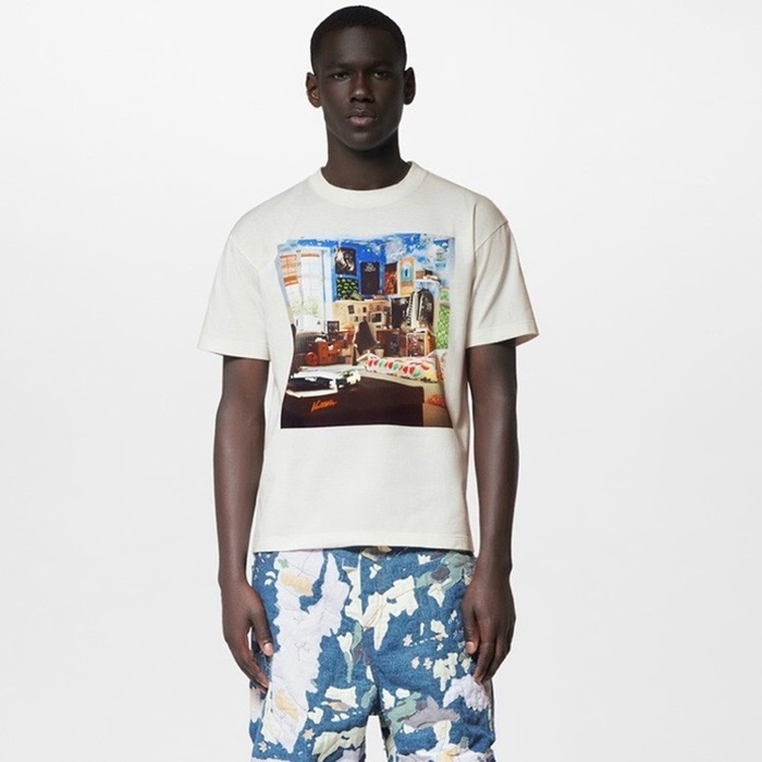 ルイヴィトンメンズホワイト半袖Tシャツv1632