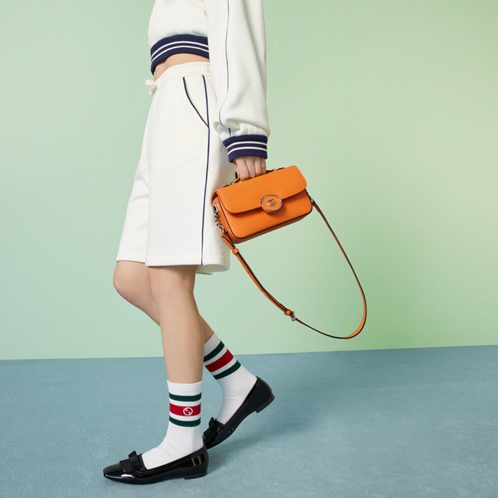 グッチレディースオレンジクロスバッグu887