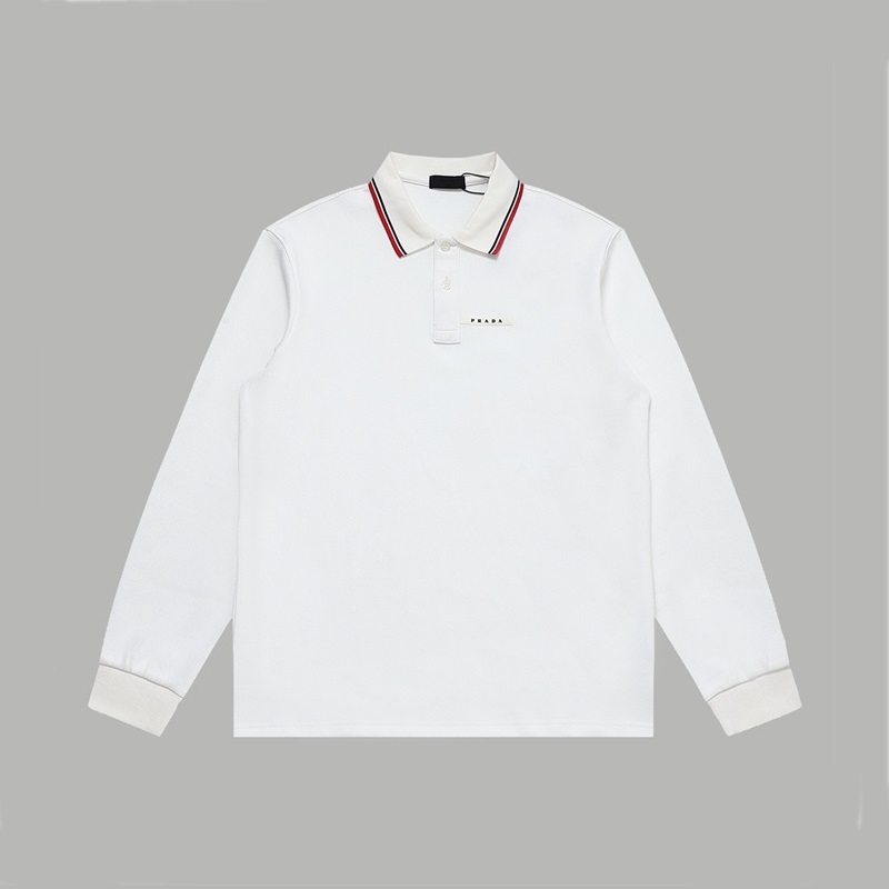 プラダメンズポロホワイトスウェットシャツr645