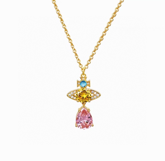 ヴィヴィアンウエストウッドレディースイエローゴールドネックレスc187