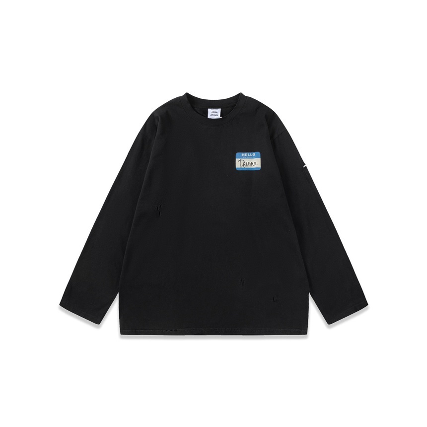 ヴェトモンメンズブラック長袖Tシャツt366