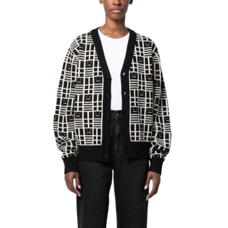 アクネストゥディオズユニセックスネックブラックカーディガンe219