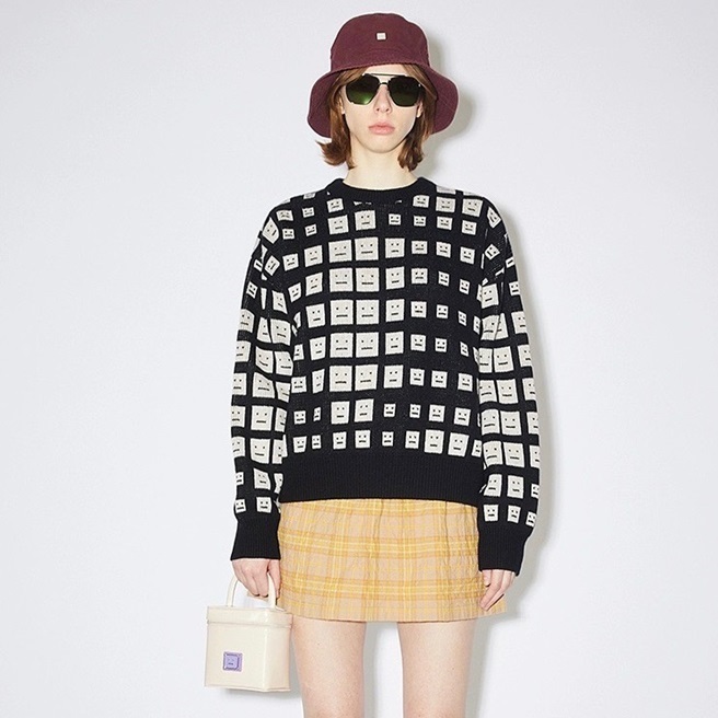 アクネストゥディオズユニセックスクルーネックブラックニットe221