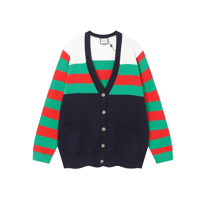 グッチメンズブラックネックカーディガンu903