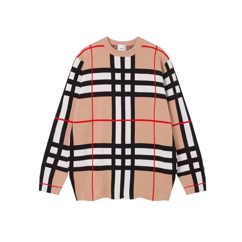 バーバリーメンズベージュクルーネックセーターu243