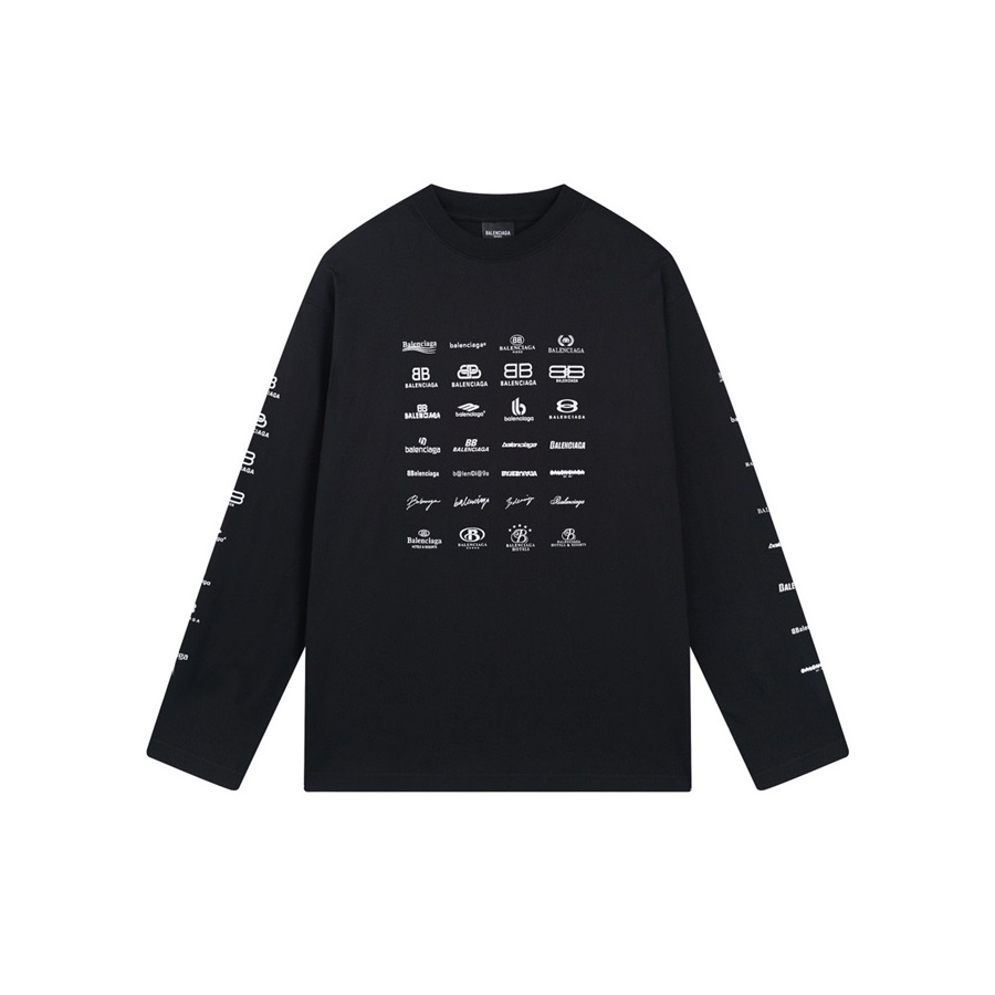 バレンシアガユニセックスブラックスウェットシャツa549