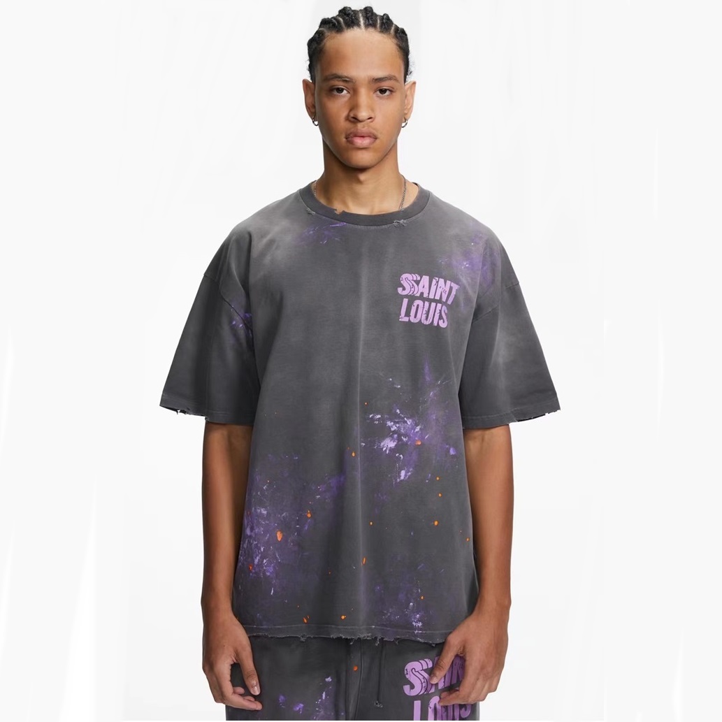 ルイヴィトンメンズクルーネックグレー半袖Tシャツv1680