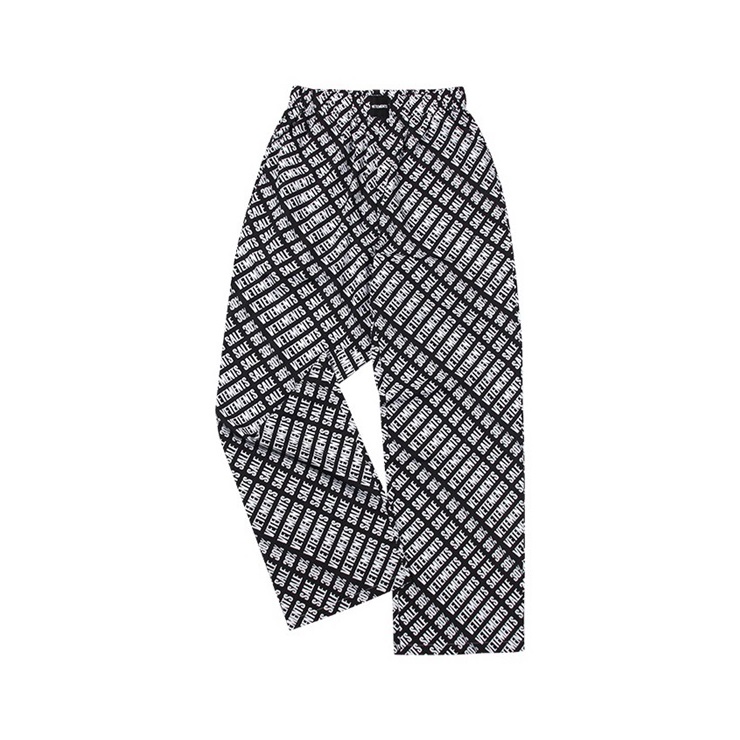 ヴェトモンユニセックスブラックパンツt367