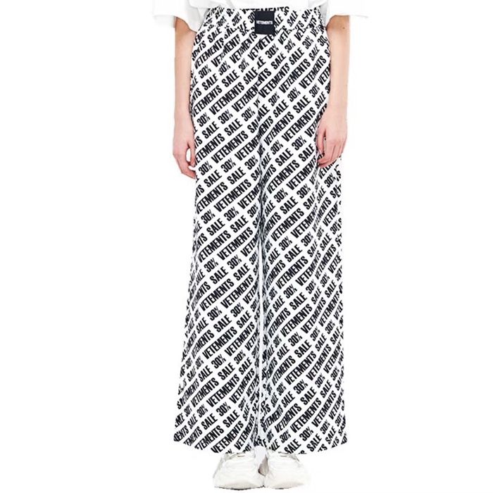 ヴェトモンユニセックスブラックパンツt368