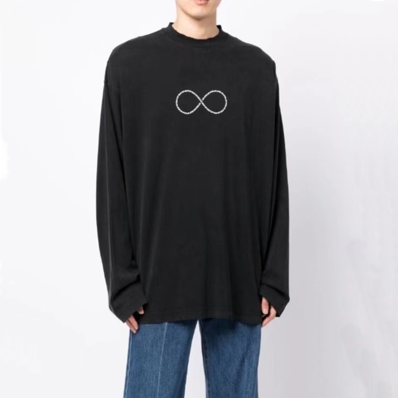 ヴェトモンメンズブラック長袖Tシャツt370