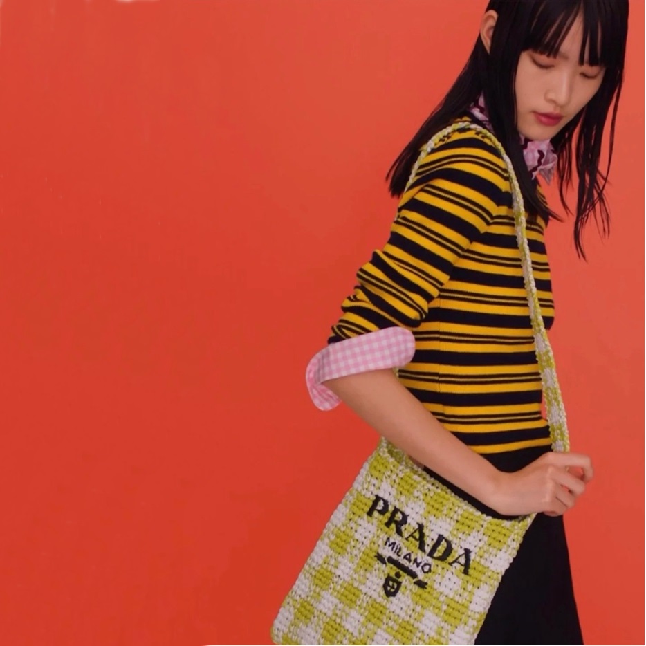 プラダレディースグリーントートバッグr659