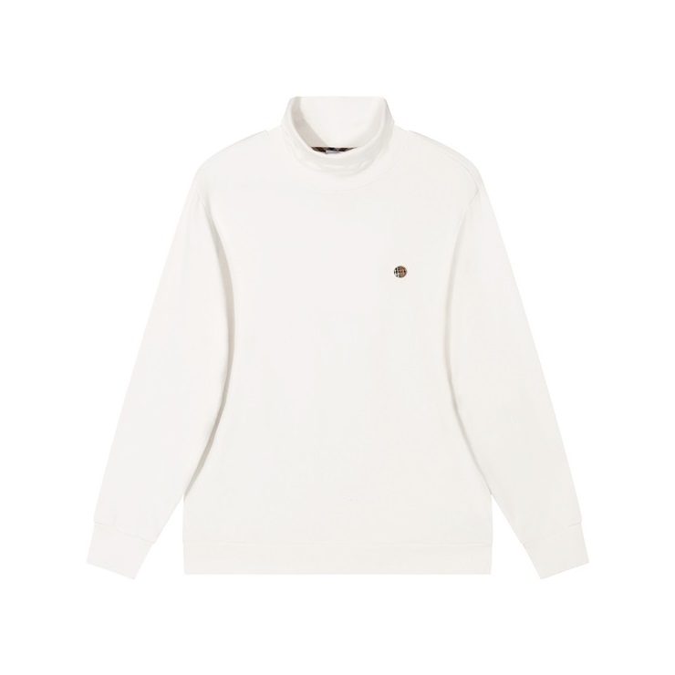 バーバリーメンズホワイトタートルネックスウェットシャツu247