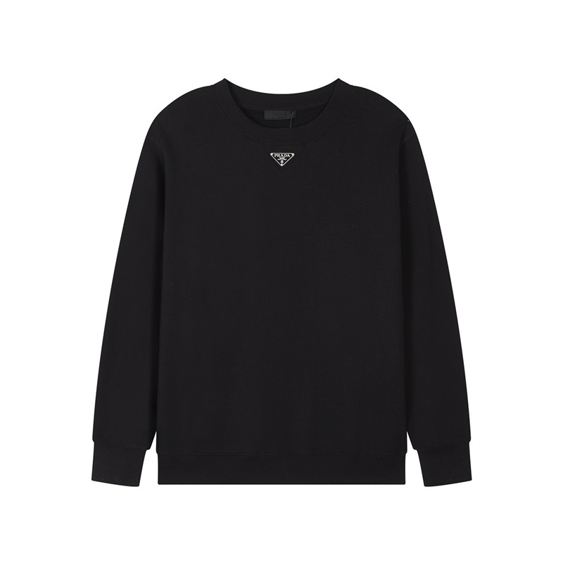 プラダメンズクルーネックブラックスウェットシャツr664