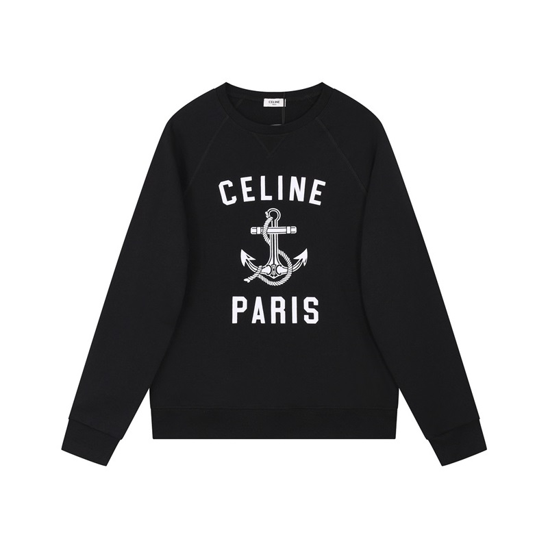 セリーヌメンズモダンブラックスウェットシャツe183