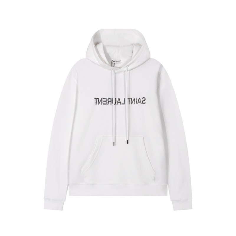 サンローランメンズカジュアルホワイトフーディl415