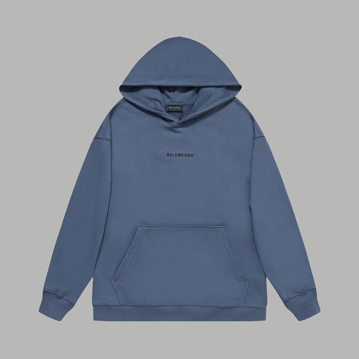 バレンシアガユニセックスブルーフーディa552