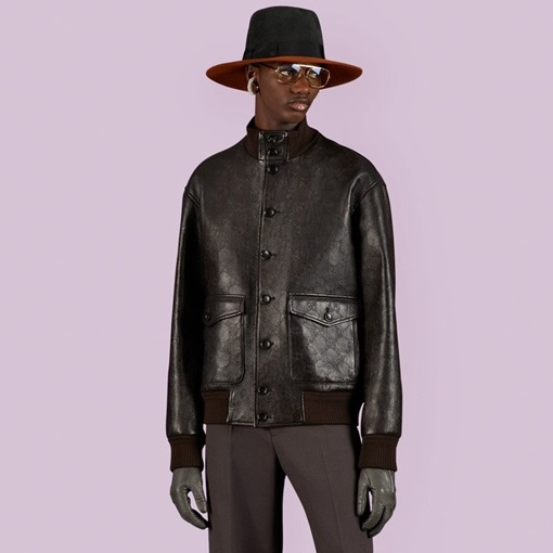 グッチメンズモダンブラウンジャケットu925