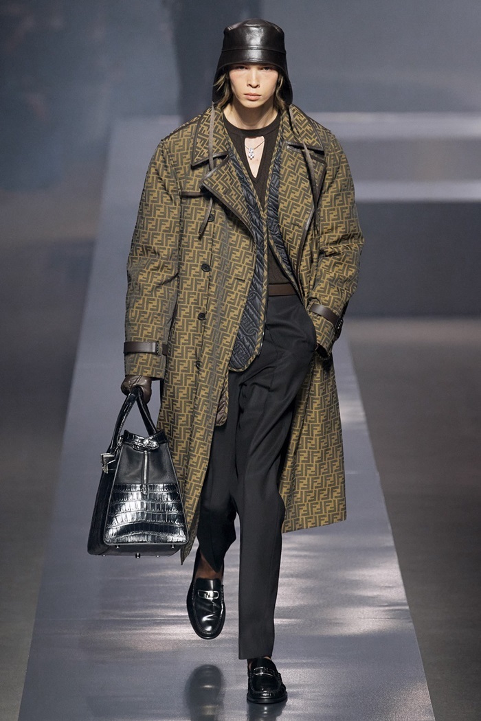 ェンディメンズモダンカーキコートe172