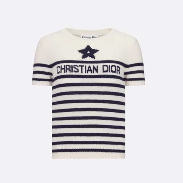 ディオールレディースアイボリー半袖ニットi610