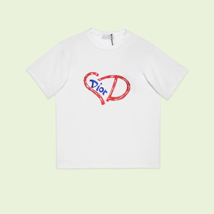 ディオールメンズホワイトクルーネック半袖Tシャツi615