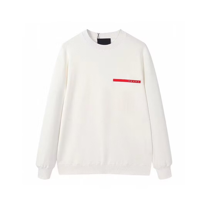 プラダメンズクルーネックホワイトスウェットシャツr677
