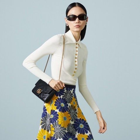 グッチレディースブラックマーモントu932