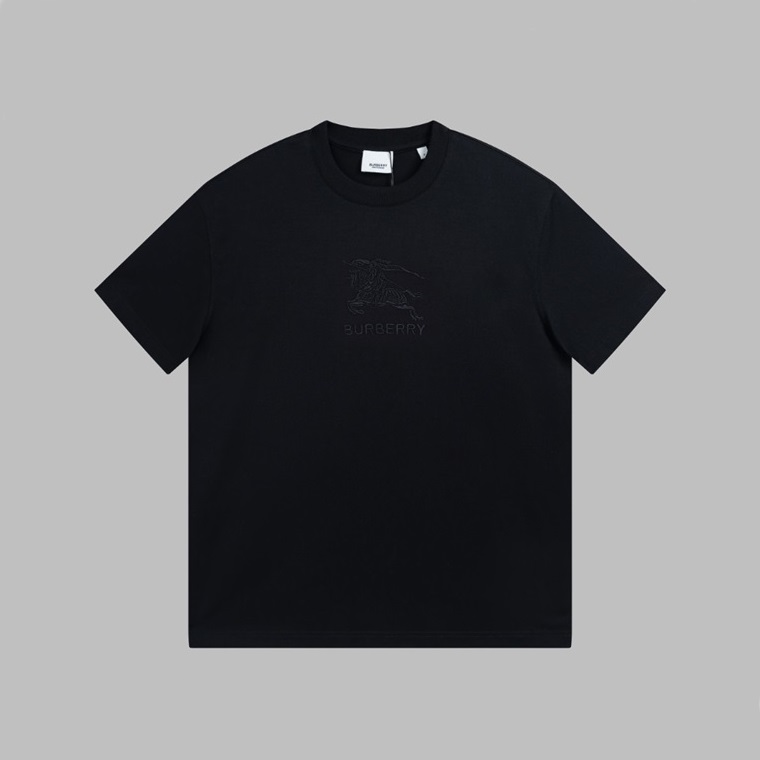 バーバリーメンズブラッククルーネック半袖Tシャツu248