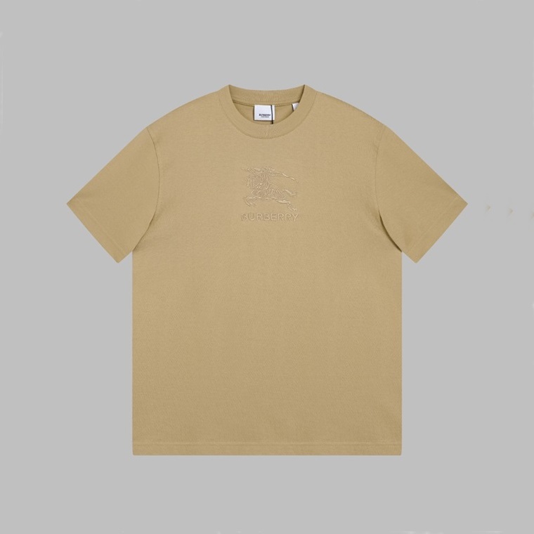 バーバリーメンズベージュクルーネック半袖Tシャツu250