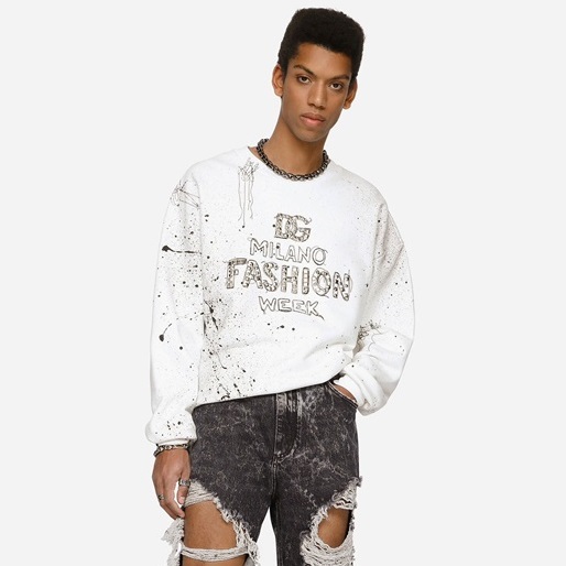 ドルチェ＆ガッバーナメンズホワイトスウェットシャツl475