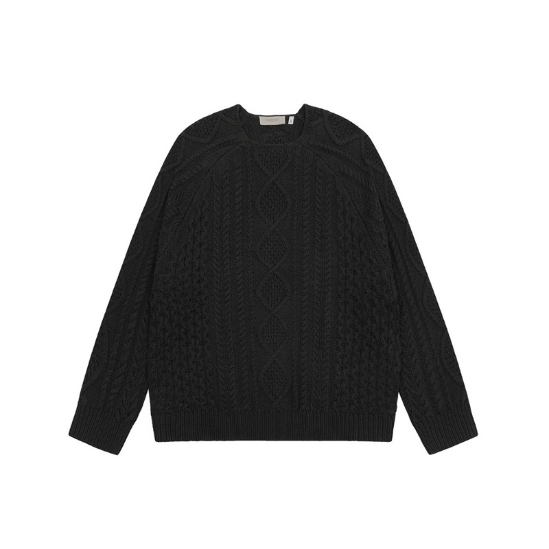 フィアオブゴッドメンズクルーネックブラックニットa449